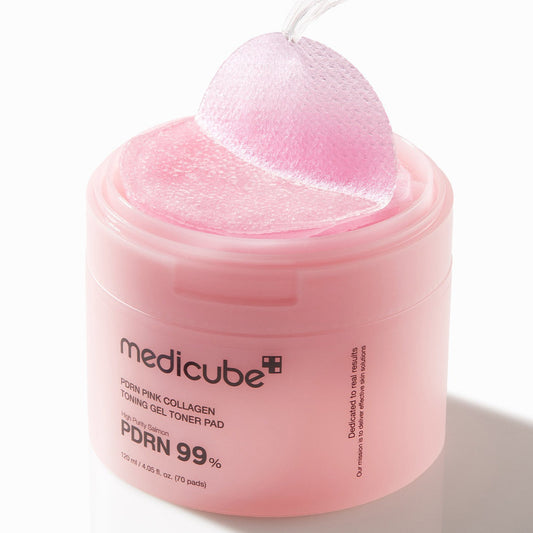 Medicube PDRN Pink Collagen Toning Gel Toner Pad 70 Pads at Embé Skin Korean and Japanese Beauty Skincare