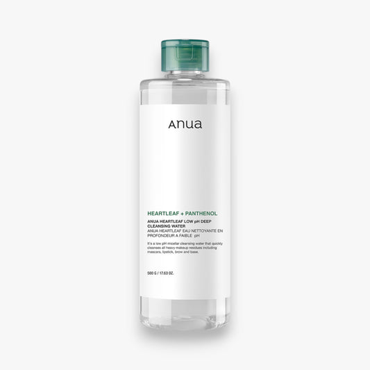 Anua Heartleaf Low pH Deep Cleansing Water 500ml at Embé Skin Korean and Japanese Beauty Skincare