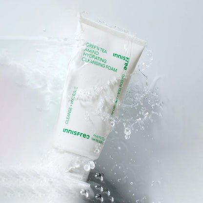 Innisfree Green Tea Amino Hydrating Cleansing Foam 150ml at Embé Skin Korean and Japanese Beauty Skincare