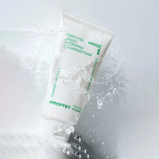 Innisfree Green Tea Amino Hydrating Cleansing Foam 150ml at Embé Skin Korean and Japanese Beauty Skincare