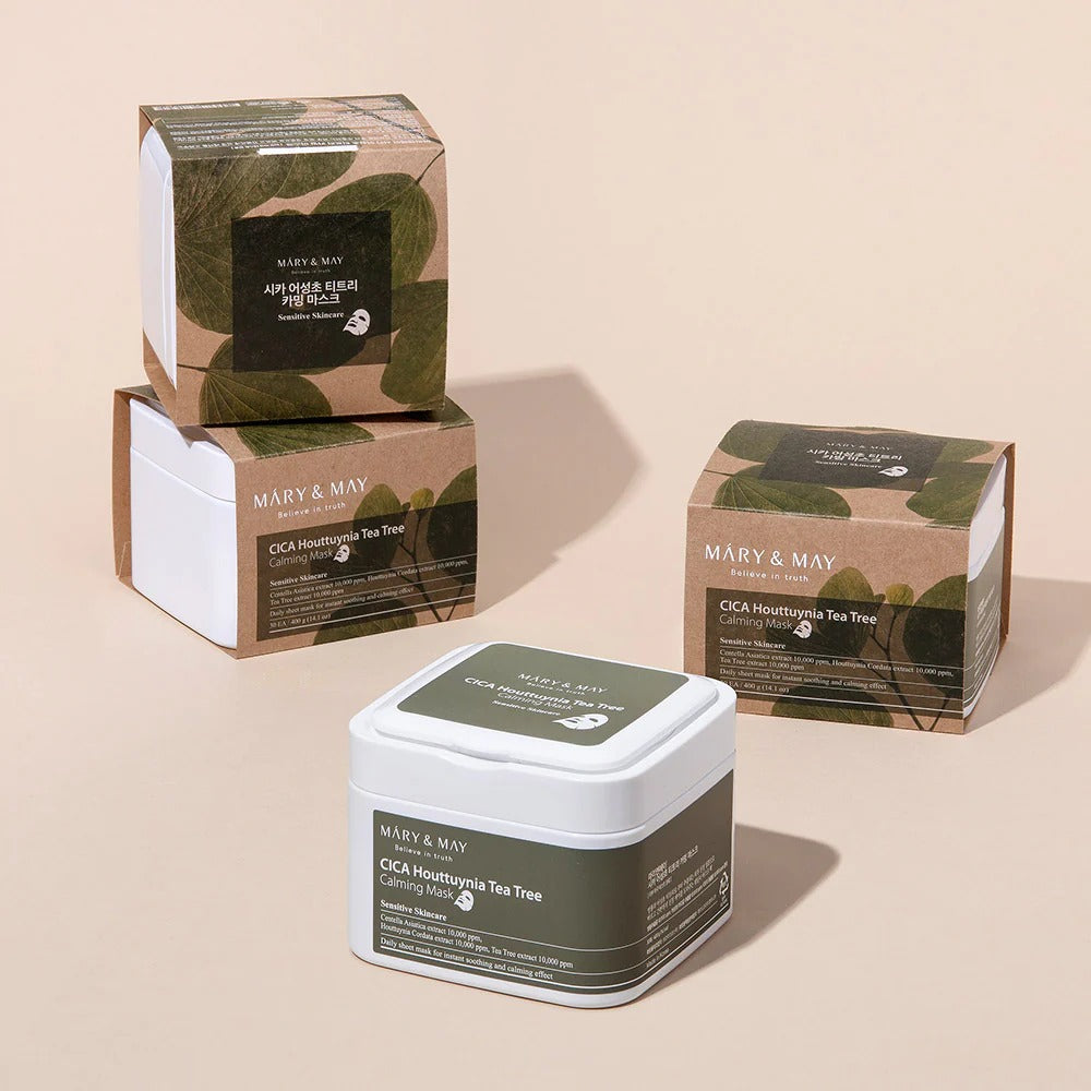 Mary&May Cica Houttuynia Tea Tree Calming Mask 30 Sheets at Embé Skin Korean and Japanese Beauty Skincare